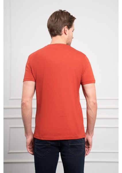 Erkek Tarçın Trend Bisiklet Yaka Dinamik Fit Pamuk T-Shirt indirimleri