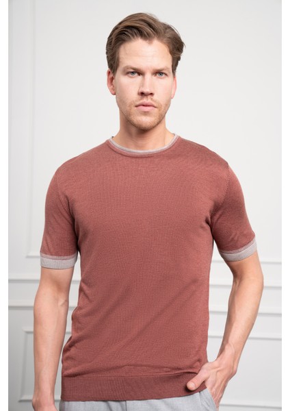Erkek Kiremit Trend Polo Yaka Dinamik Fit Rahat Kesim T-Shirt fırsatları