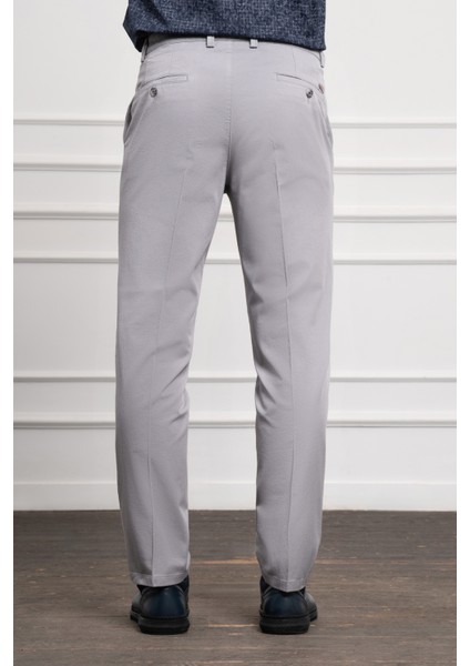 Erkek Gri Dynamic Fit Chino Pantolon