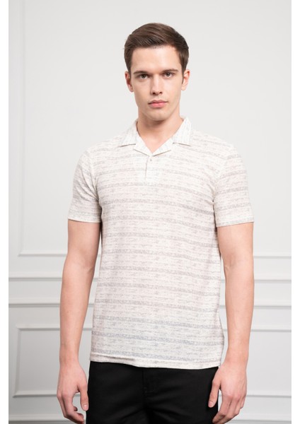 Erkek Gri Trend Dynamic Fit Rahat Kesim Polo Yaka T-Shirt