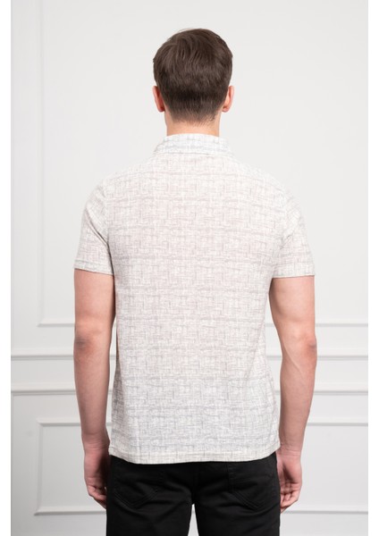 Erkek Nefti Trend Polo Yaka Desenli Dynamic Fit Rahat Kesim T-Shirt