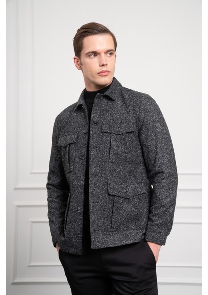 Erkek Siyah Worker Dynamic Fit Rahat Kesim Gömlek Ceket modelleri
