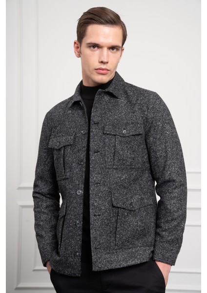 Erkek Siyah Worker Dynamic Fit Rahat Kesim Gömlek Ceket fırsatları