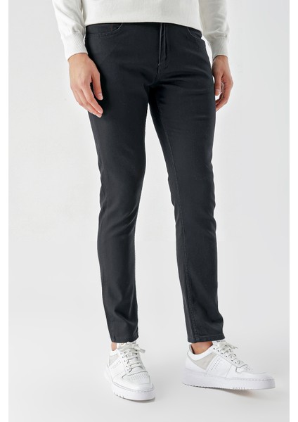 Erkek Siyah Mevsimlik Pamuk 5 Cep Slim Fit Jean Pantolon modelleri