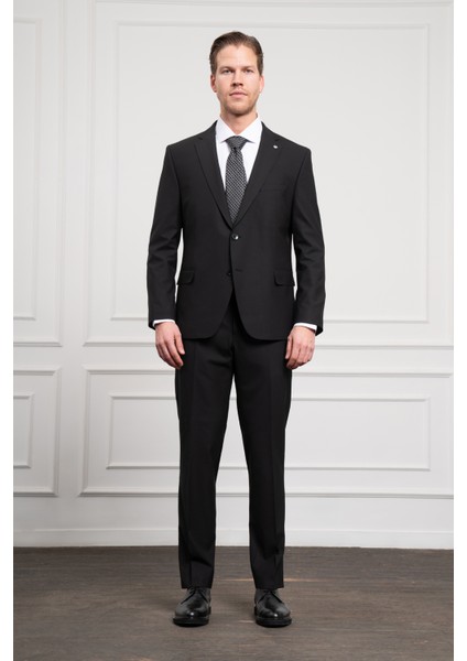 Erkek Siyah Yünlü Platinium 4-Drop Dynamic Fit Mono Yaka Takım Elbise fiyatları