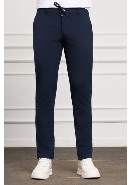 Erkek Lacivert Slim Fit Jogger Pantolon