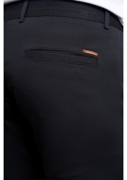Erkek Siyah Slim Fit Chino Pantolon