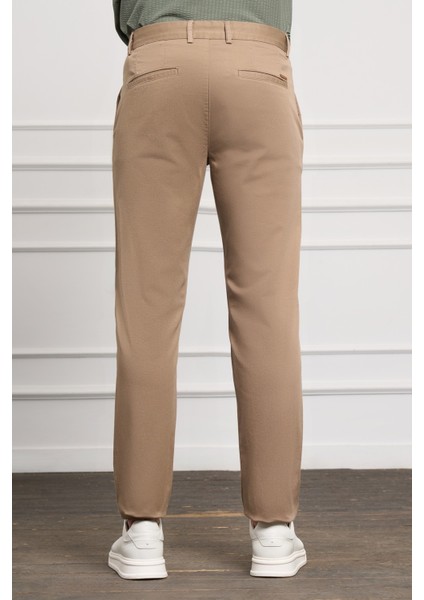 Erkek Vizon Slim Fit Chino Pantolon