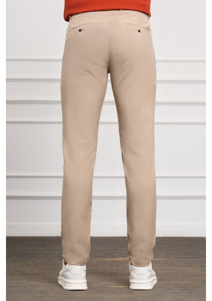Erkek Bej Slim Fit Jogger Pantolon