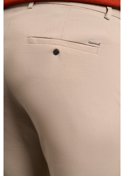 Erkek Bej Slim Fit Jogger Pantolon