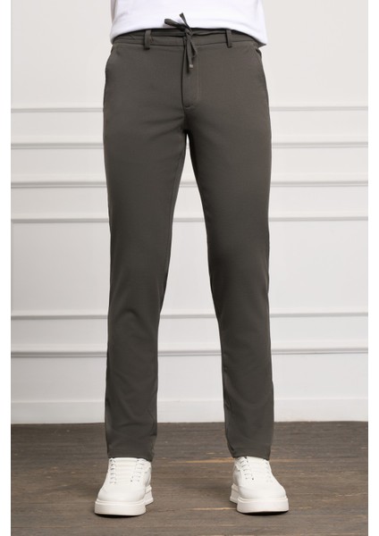 Erkek Haki Slim Fit Jogger Pantolon