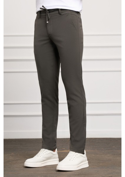 Erkek Haki Slim Fit Jogger Pantolon