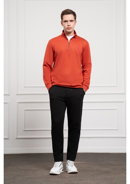 Erkek Kiremit Femuarlı Bato Yaka Dynamic Fit Rahat Kesim Sweatshirt fiyatları