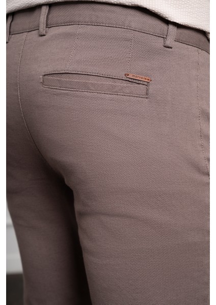 Erkek Kahve Slim Fit Dar Kesim Chino Pantolon fırsatları