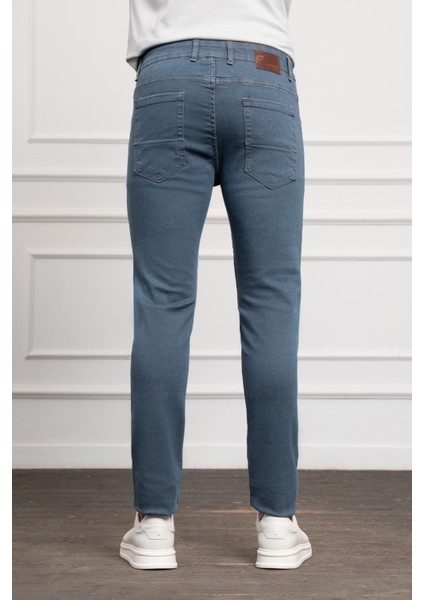 Erkek Marine Jean Slim Fit Dar Kesim Pantolon fırsatları
