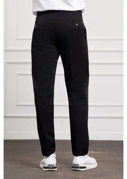Erkek Siyah Dynamic Fit Chino Pantolon