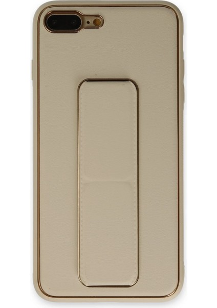 Iphone 7 Plus Kılıf Coco Deri Standlı Kapak - Gold Ynsmr