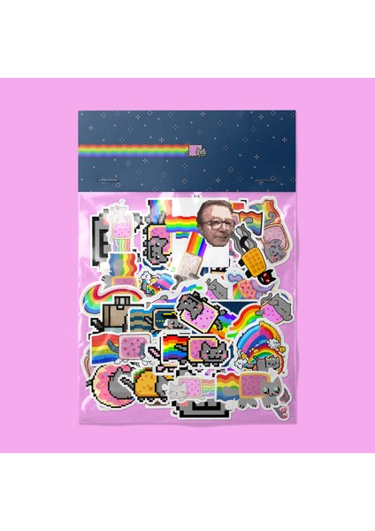 Nyan Cat Sticker Paketi -Bullet Journal - Ajanda - Planner - Defter - Laptop Etiket Çıkartma Çok Renkli 10 x 15 Paket Boyutu 3 x 5 cm Stickerlar Paket Içeriği 25 Adet Dadi Ramba Sticker
