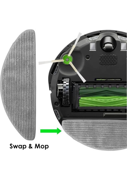 Irobot Roomba Combo I5, I5+, J5, J5+ Robot Süpürge Parçaları Için 15 Adet Paspas Pedi Mikrofiber Yıkanabilir Tekrar Kullanılabilir Paspas Bezi (Yurt Dışından)