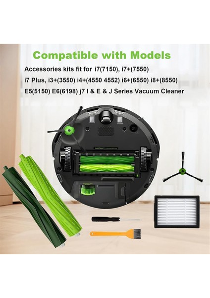 Irobot Roomba I3 I3+ I7 I7+ I4 I6 I6+I8 I8+/plus E5 E6 E7 J7 Ie &j Serisi Elektrikli Süpürge Fırça Filtreleri (Yurt Dışından)
