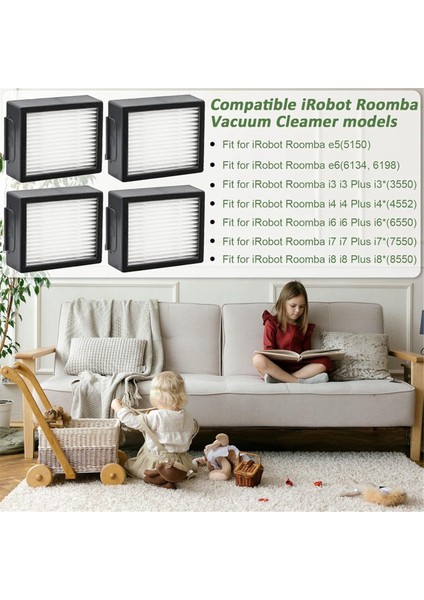 Irobot Roomba Eı ve J Serisi Için Hepa Filtre Parçaları I7 I7+/plus I3 I3+ I4 I6 I6+ I8 I8+ E5 E6 E7 Elektrikli Süpürge Filtresi (Yurt Dışından)