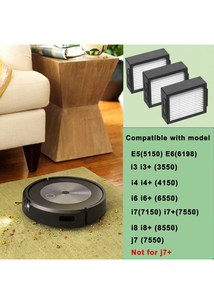 Irobot Roomba I7 I7+ I3 I3+ I4 I4+ I6 I6+ I8 I8+ J7 E5 E6 E7 Elektrikli Süpürge Ana Yan Fırça Hepa Filtre Parçaları (Yurt Dışından)