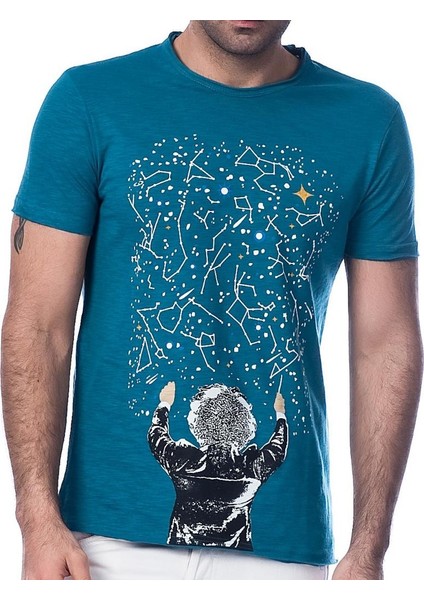 Graphics Milky Way Baskılı Erkek Tişört
