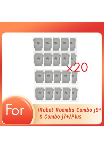 Irobot Roomba Combo J9+ ve Combo J7+/plus Süpürge Aksesuarları Sarf Malzemeleri Toz Torbası Dokumasız Çanta Için 20 Adet Toz Torbası (Yurt Dışından)