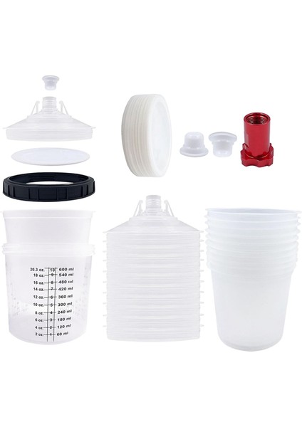 Boya Püskürtme Makinesi Karıştırma Kabı Liner ve Kapak Sistemi Hvlp Için, 20OZ (Yurt Dışından)