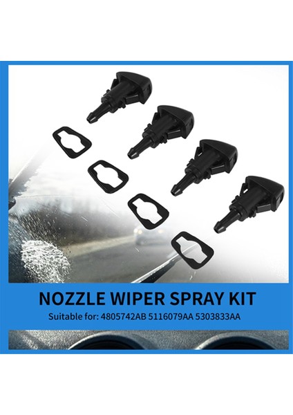 16 Paket Ön Cam Yıkama Nozulu Silecek Spreyi Kiti Chrysler Dodge Ram 5116079AA,4805742AB,5303833AA Için Yedek (Yurt Dışından)