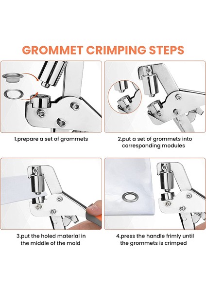 800 Adet Grommet Alet Takımı, Grommet Pres Pensesi 3/8 Inç (10MM) Elde Taşınabilir (Yurt Dışından)
