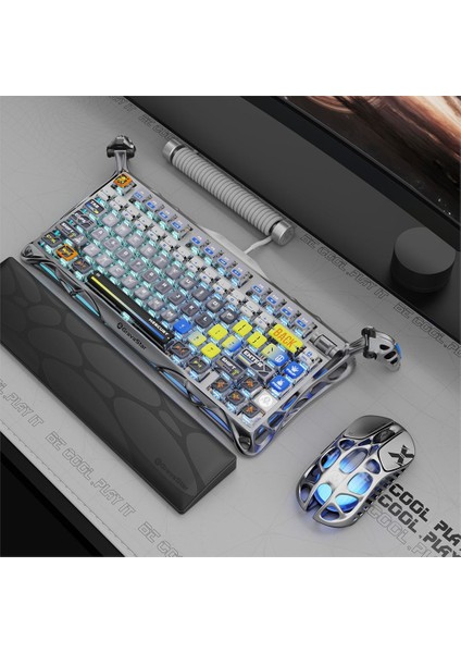 Mercury K1 Pro Rgb Kablosuz Mekanik Gaming Klavye, Alüminyum Çerçeveli, Ingilizce Q, Uzay Gri