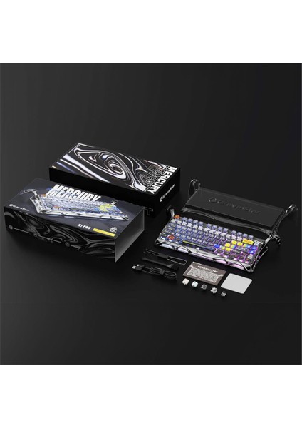 Mercury K1 Pro Rgb Kablosuz Mekanik Gaming Klavye, Alüminyum Çerçeveli, Ingilizce Q, Uzay Gri