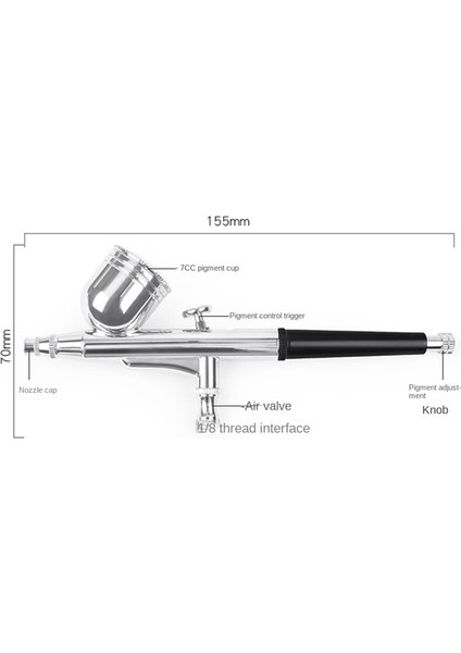 Airbrush Seti 0.5mm Sıvı Uçları Iğneler Nozullar ve Hortum Adaptörü (Yurt Dışından)