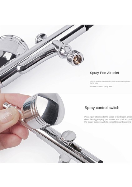 Airbrush Seti 0.5mm Sıvı Uçları Iğneler Nozullar ve Hortum Adaptörü (Yurt Dışından)