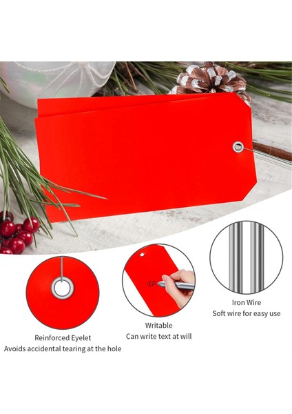 100 Adet 4 3/4 Inç x 2 3/8 Inç Plastik Nakliye Etiketi (Kırmızı) (Yurt Dışından)