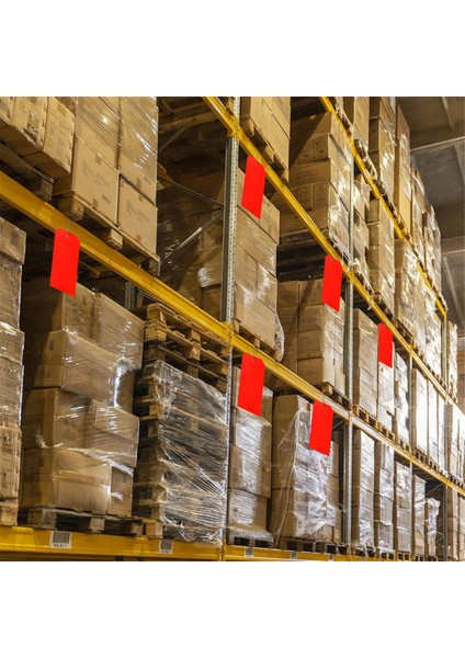 100 Adet 4 3/4 Inç x 2 3/8 Inç Plastik Nakliye Etiketi (Kırmızı) (Yurt Dışından)
