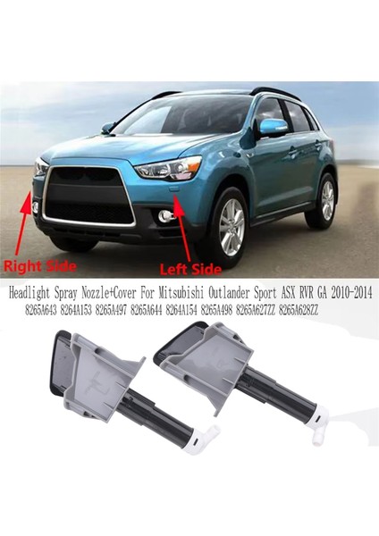 Mitsubishi Outlander Sport Asx Rvr Ga 2010-2014 Için 4 Parça Far Püskürtme Ucu + Kapağı (Yurt Dışından)