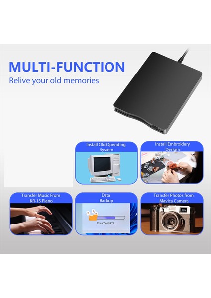 USB Type-C'li 3,5 Inç Harici Disket Sürücüsü (Yurt Dışından)