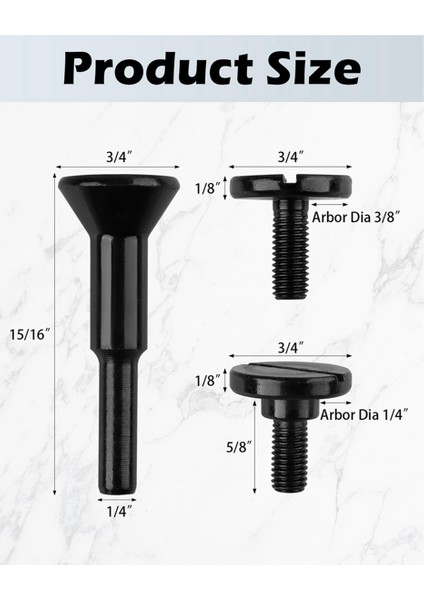 Montaj Mandrel 3/8ın ve 1/4ın Mil Deliği (2 Paket), Uçlar Aracı (Yurt Dışından)