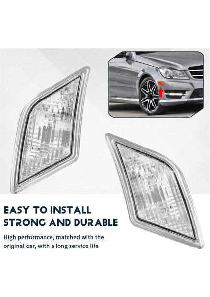 Ön Tampon Yan Işaretçi Işık Kiti 2048200221 2048200121 Mercedes Benz C300 C250 2008-2011 Için (Yurt Dışından)