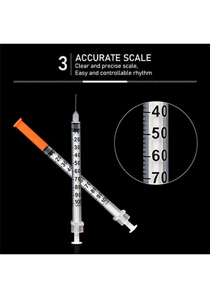Iğneli Insülin Şırıngası 30G 1 Ml/cc 1/2-Inç (13MM) (Yurt Dışından)