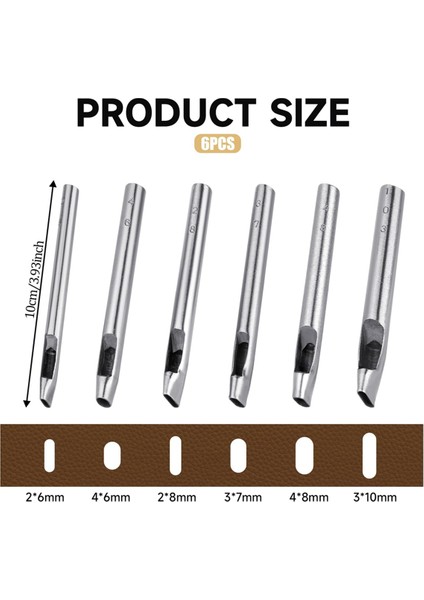 Deri Işleme Için 6 Boyutlu Oval Delgeç 6MM-10MM (Yurt Dışından) fiyatları