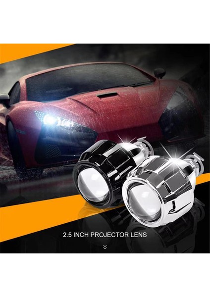 2.5 Inç Araba Far Işığı H1 Xenon Lamba Evrensel Araba LED Far Uzun ve Kısa Far Işığı Siyah Rhd (Yurt Dışından)