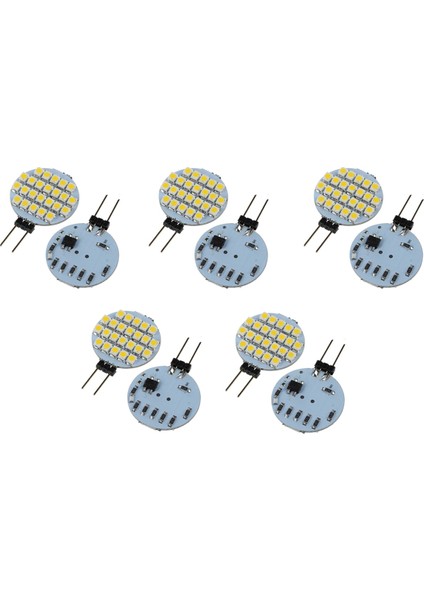 10 Adet Ayna Ön Işığı LED G4 12V Disk Şekilli 12V LED G4 Daire Düz Plaka Çift Iğne Yuvarlak Sıcak Beyaz Işık (Yurt Dışından)