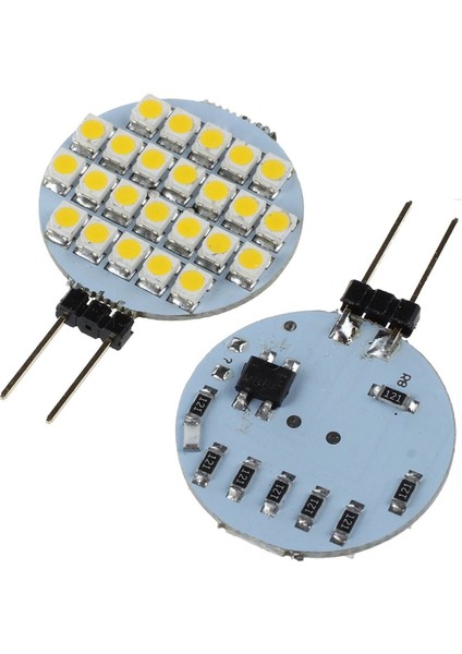 10 Adet Ayna Ön Işığı LED G4 12V Disk Şekilli 12V LED G4 Daire Düz Plaka Çift Iğne Yuvarlak Sıcak Beyaz Işık (Yurt Dışından)