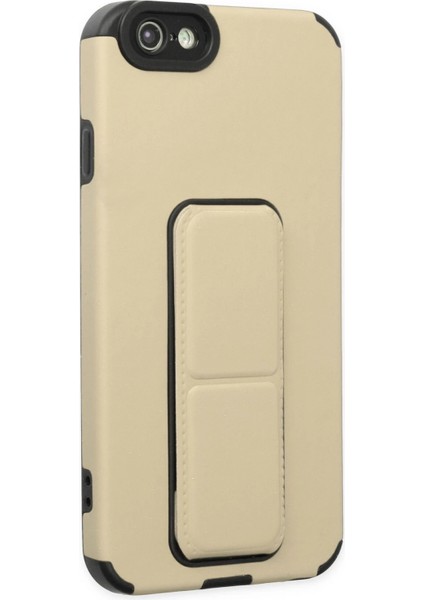 Iphone 6 Kılıf Mega Standlı Silikon - Gold Bstmy