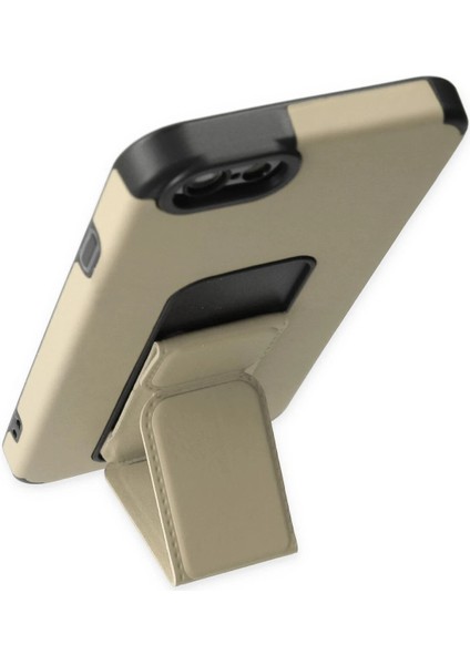 Iphone 6 Kılıf Mega Standlı Silikon - Gold Bstmy