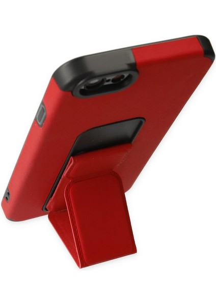 Iphone 6 Kılıf Mega Standlı Silikon - Kırmızı Bstmy