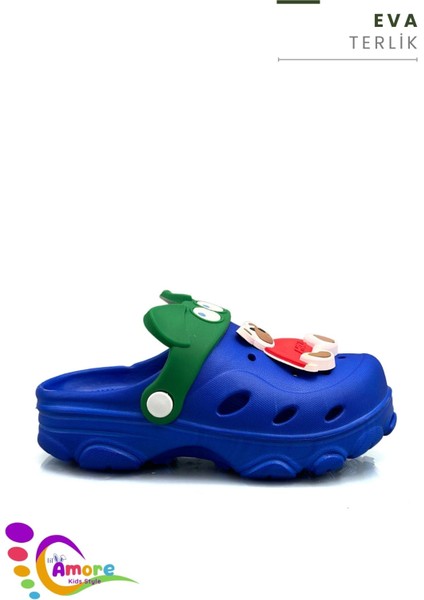 Gözlük Desen Ayıcıklı Eva Çocuk Plaj Havuz Terlik Sabo Terlik Mavi Kırmızı fiyatları